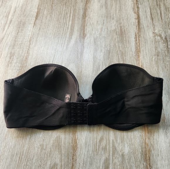 Victoria's Secret Lined Strapless Bra Black Lightweight Sz 34D - Picture 2 of 11